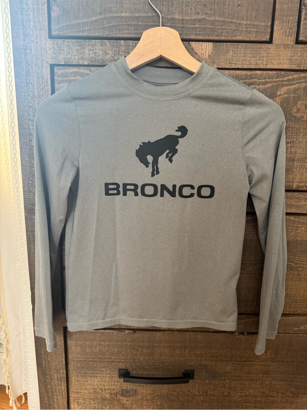 Ford Bronco Long-Sleeve Performance Tee - Gray with Black Logo